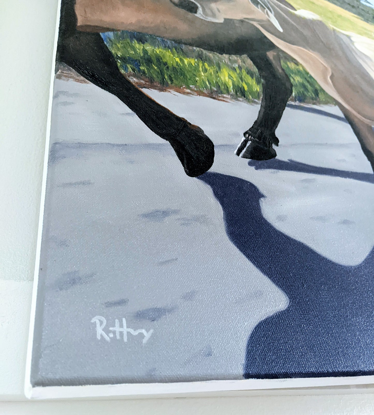 Running Cows in Potrero Original Painting