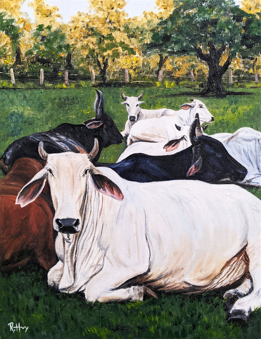 Relaxing Together Original Oil Painting