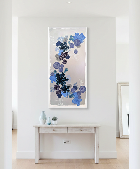 Arctic Coral - Abstract Coral Painting - Original Acrylic on Canvas - 24x48 Inches