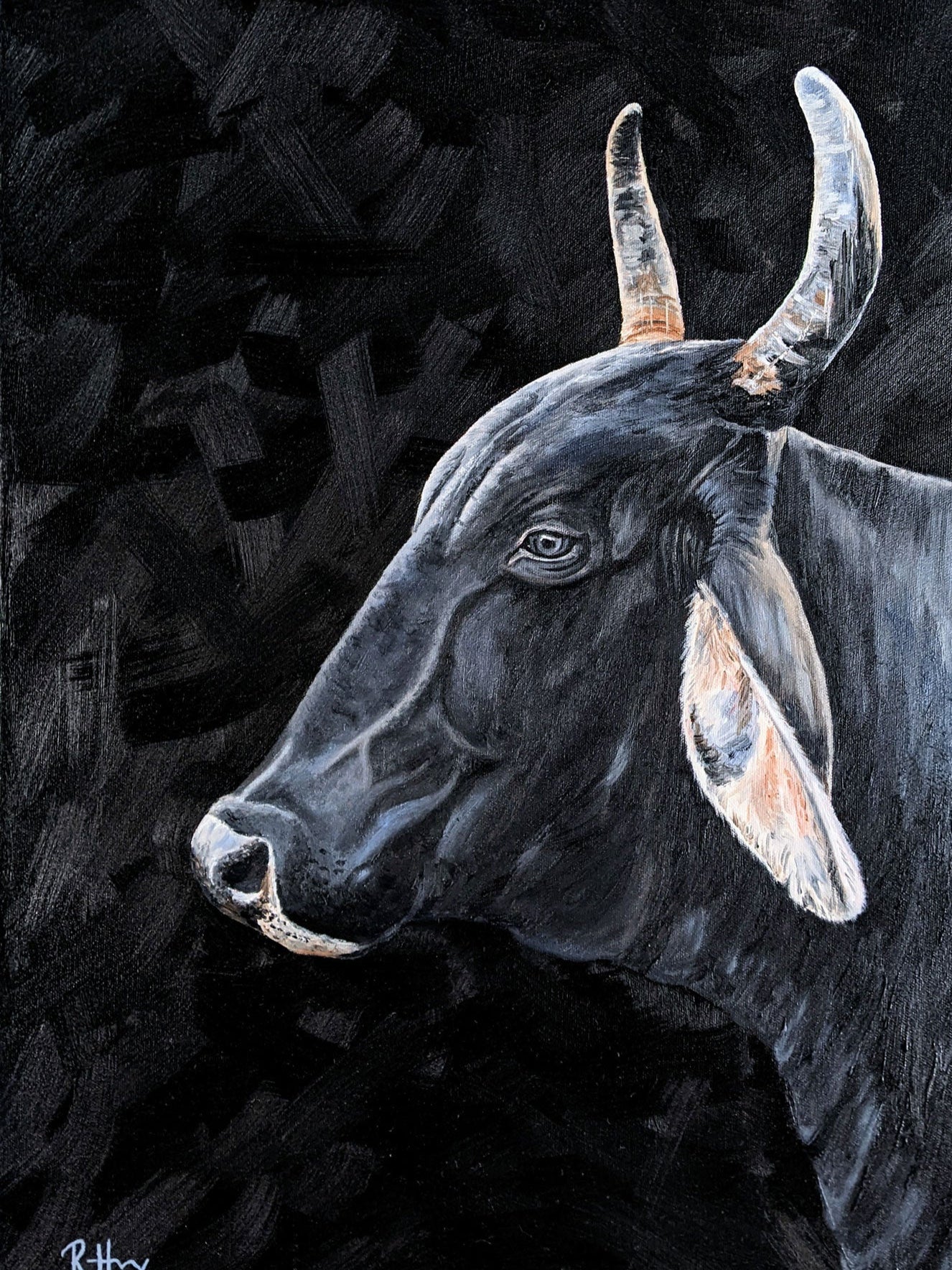 Vaca de Medianoche Original Painting